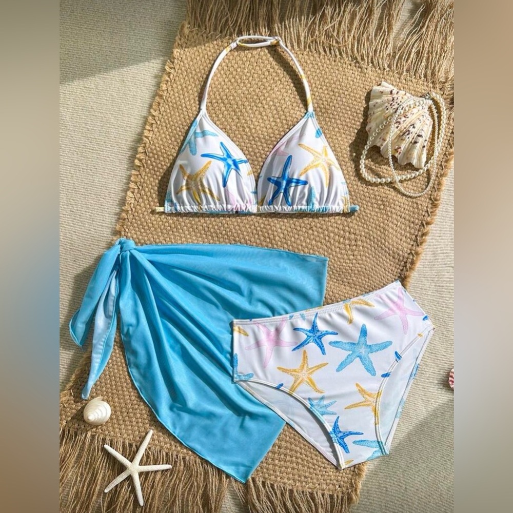 NWT SHEIN Tween Girls 3 piece Bikini Set, size 10